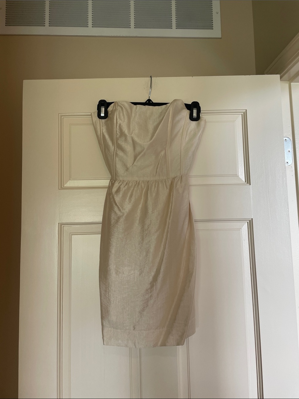 Twelfth Street by Cynthia Vincent Strapless Cream Mini Sheath Dress